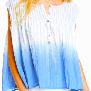 NWOT Free People Chambray Combo Top